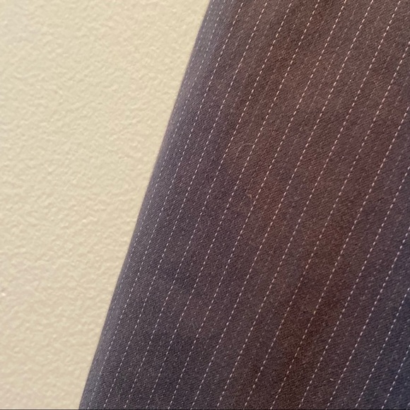 2/$35 Benetton Taupe Pinstripe Jacket Blazer 8 - Picture 6 of 7
